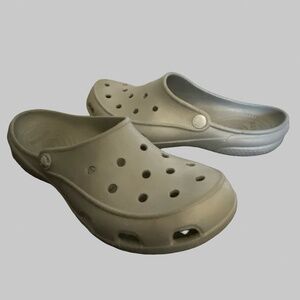 Womens Crocs Grey Slip on Backless Sandals- Sz-10